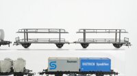 Unbekannt H0 Konvolut Containertragewagen Seatrain Dietrich Kesselwagen Esso mit Schienenreiiger Behältertragewagen Autotransportwagen DB/u.a. (Abbruch)