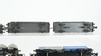 Unbekannt H0 Konvolut Containertragewagen Seatrain Dietrich Kesselwagen Esso mit Schienenreiiger Behältertragewagen Autotransportwagen DB/u.a. (Abbruch)