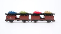 Minitrix N 15017 Autotransportwagen, Ladung: 8 VW Käfer Off 52 DB