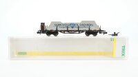 Minitrix N 13409 Pfalz. B. Flachwagen mit Plane Gienath...