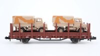 Roco N 25284 Rungenwagen beladen mit 2 Unimogs Kbs 442 DB