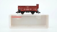 Fleischmann N 8356 Flachdach Viehwagen mit Bremserhaus...