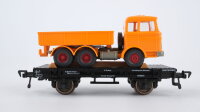 Fleischmann H0 5219 Flachwagen mit LKW (Mercedes) 30 80...