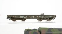 Märklin H0 Konvolut Schwerlastwagen teilbeladen mit Panzer/Militärfahrzeug "Bundeswehr" DB DR