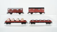 Fleischmann H0 Konvolut Niederbordwagen beladen gedeckte...