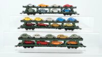 Märklin H0 Konvolut Autotransportwagen mit PKW DB