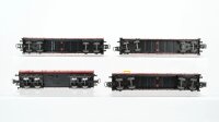 Märklin H0 Konvolut Niederbordwagen teilbeladen mit Baustellenfahrzeugen DB
