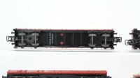 Märklin H0 Konvolut Niederbordwagen teilbeladen mit Baustellenfahrzeugen DB