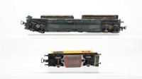 Unbekannt H0 Konvolut Schwerlastwagen mit Panzer Schienenschleifwagen Shell ÖBB