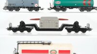 Märklin H0 Konvolut Kesselwagen Texaco Esso Tiefladewagen mit Trafo AEG Schweröl-Kesselwagen DB