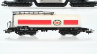 Märklin H0 Konvolut Kesselwagen Texaco Esso Tiefladewagen mit Trafo AEG Schweröl-Kesselwagen DB