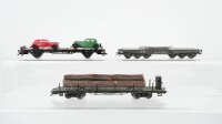Märklin H0 Konvolut Schwerlastwagen Rungenwagen mit Holz Flachwagen mit PKW DR u.a.