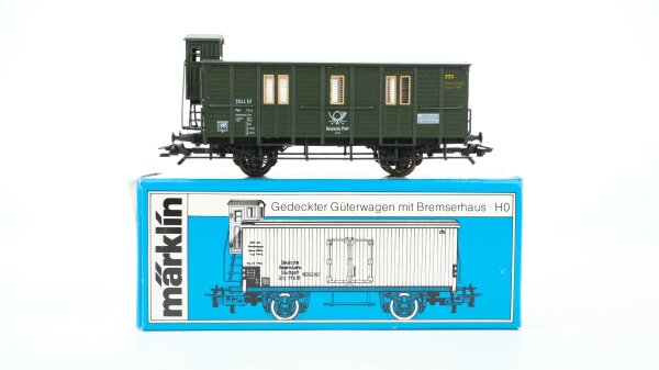 Märklin H0 4500 Bahnpostwagen mit Bremserhaus  Post der DRG