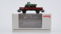 Märklin H0 00761-21 Niederbordwagen mit Unimog DB