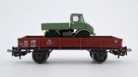 Märklin H0 00761-21 Niederbordwagen mit Unimog DB