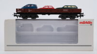 Märklin H0 44732 Niederbordwagen mit Pkw  Relmms der DB