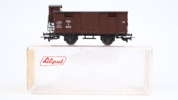 Liliput H0 21410 gedeckter Güterwagen mit Bremserhaus ÖBB