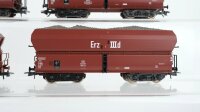 Roco H0 Konvolut Selbstentladewagen Erz IIId Kalk teilw. beladen DB/NS