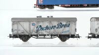Roco H0 Konvolut Schiebeplanwagen gedeckte Güterwagen Bierwagen Paulaner Pschorr-Bräu DB (teilw. bemalt)