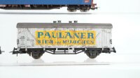 Roco H0 Konvolut Schiebeplanwagen gedeckte Güterwagen Bierwagen Paulaner Pschorr-Bräu DB (teilw. bemalt)