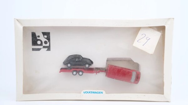 Wiking H0 Nr. 2 VW Transporter + Hänger + Käfer AutoMuseum