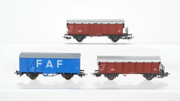 Liliput H0 Konvolut Schwenkdachwagen gedeckter Güterwagen FAF SBB-CFF/DSB