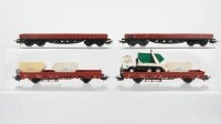 Märklin H0 Konvolut Niederbordwagen teilw. beladen DB