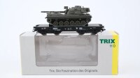 Trix H0 24214 Schwerlast-Flachwagen Rlmmps beladen mit...
