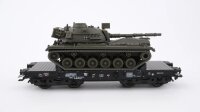 Trix H0 24214 Schwerlast-Flachwagen Rlmmps beladen mit...
