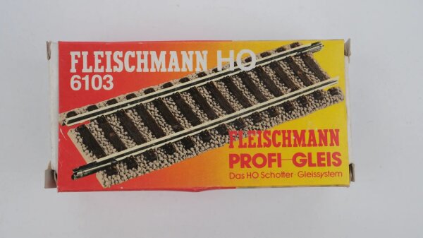 Fleischmann H0 6103 Gerades Gleis 100 mm (10 Stück in OVP rot-gelb)