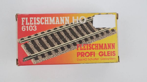 Fleischmann H0 6103 Gerades Gleis 100 mm (10 Stück in OVP rot-gelb)