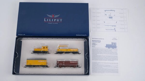 Liliput H0 L230103 Bauzug Set Diesellok Firma Wiebe Gleichstrom
