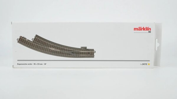 Märklin H0 24772 Elektrische Bogenweiche mit Antrieb und Weichendecoder rechts R3 = 515 mm 30°