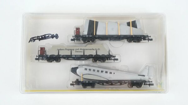 Minitrix N 15152 Güterwagen Set 3 tlg. "Junkers JU-52" DRG