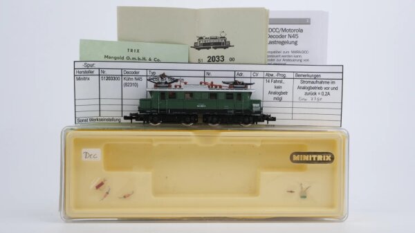 Minitrix N 2033 E-Lok BR 144 083-3 DB Gleichstrom Digital