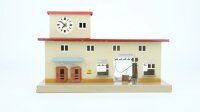Kibri Spur 0 Bahnhof mit Uhr manuell Licht Blech Made in...