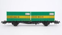 Röwa H0 2322 Containertragwagen mit 2 Containern Schenker DB