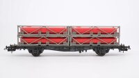 Röwa H0 2014 Tragwagen mit Flachtankcontainern DB