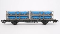 Röwa H0 2015 Containertragwagen mit 4 Fachtanks in...
