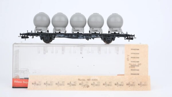 Röwa H0 2319 Tragwagen mit 5 Kugelsilos DB