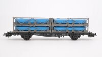 Röwa H0 2015 Containertragwagen mit 4 Fachtanks in blau DB