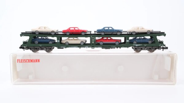 Fleischmann N 8285 Doppelstockw. Autotransport mit 8 PKW DDm 915 DB