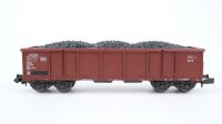 Roco N 02368 A Hochbordwagen 4-achsig mit Kohleladung DB...