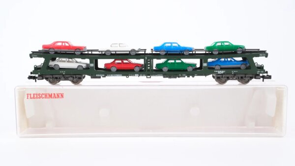 Fleischmann N 8285 Doppelstockw. Autotransport mit 8 PKW DDm 915 DB