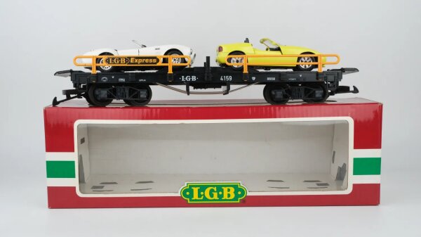 LGB G 4159 Autotransportwagen mit Beladung BMW & Cobra