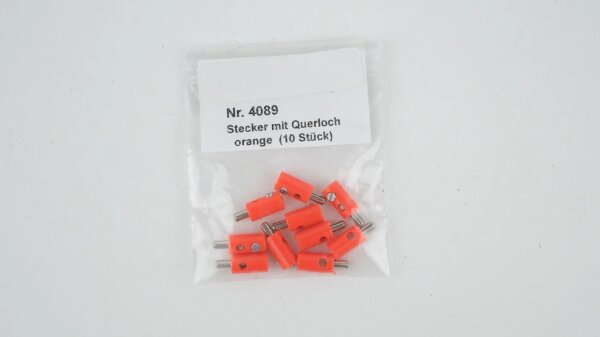 Schneider Z-H0 4089  Stecker mit Querloch orange (10 Stk) - NEU