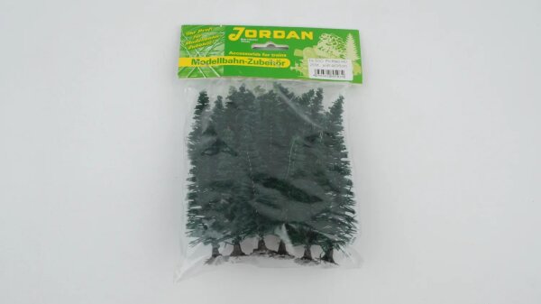 Spur H0 Jordan Modellbau  [50C] 25 Fichten, sortiert ca. 4/6/8cm mit Fuß - NEU