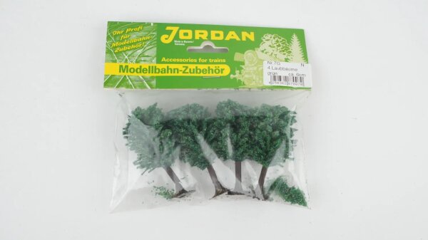 Spur N Jordan Modellbau  [7G]  Laubbäume 6 cm fertig grün beflockt 4 Stück  - OVP NEU
