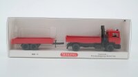 Wiking H0 060130 MAN F90 Feuerwehr Pritschenanhängerzug