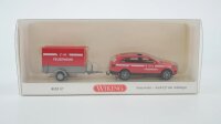Wiking H0 013307 Audi Q7 Feuerwehr mit Anhänger